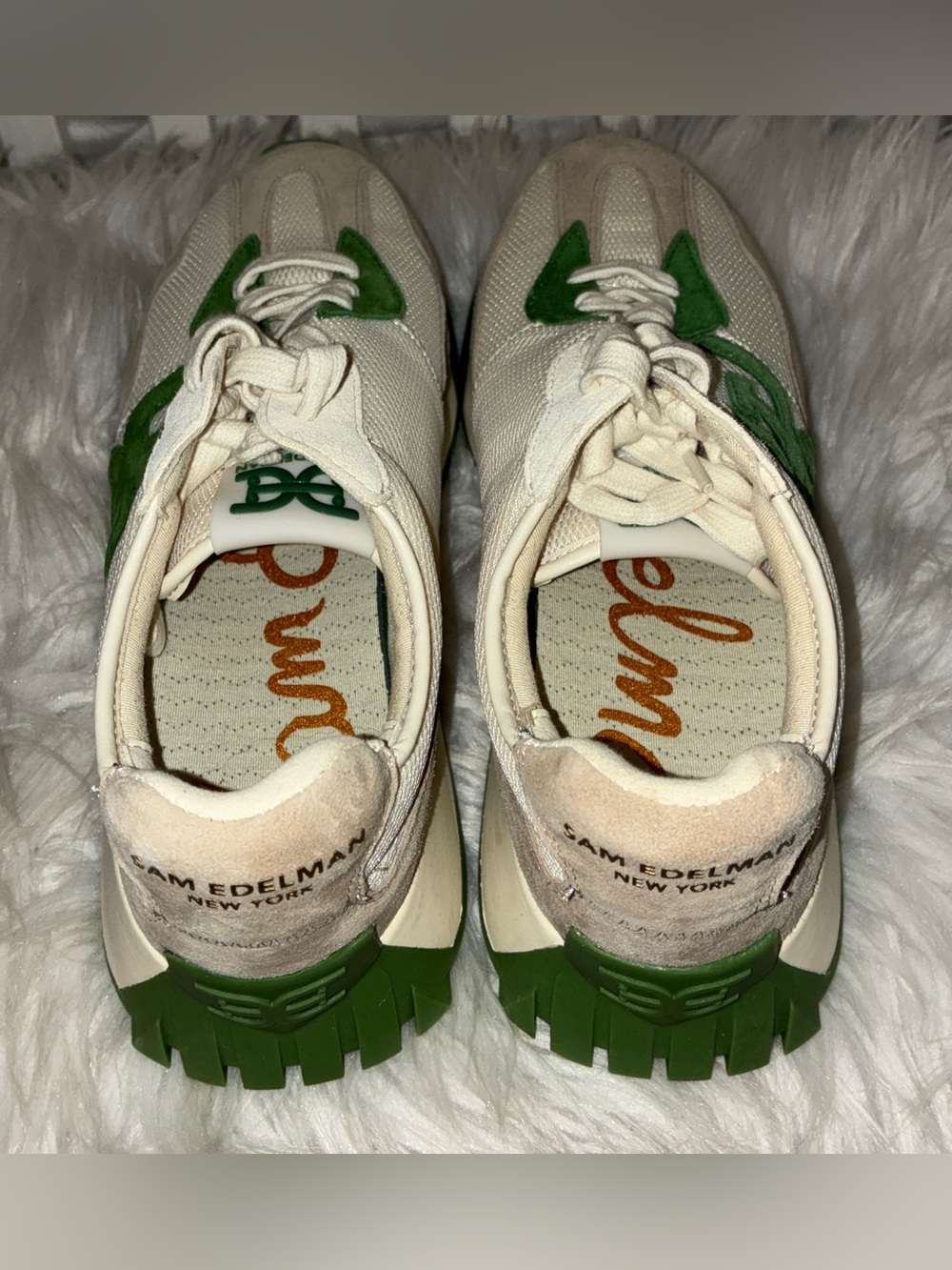 New Sam Edelman Langley Color Block Suede Mesh Signature Logo Retro Sneakers 7.5 - Picture 5 of 15